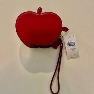 Vibrant Red Apple Wristlet